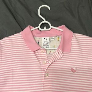 small puma arnold palmer pink golf shirt